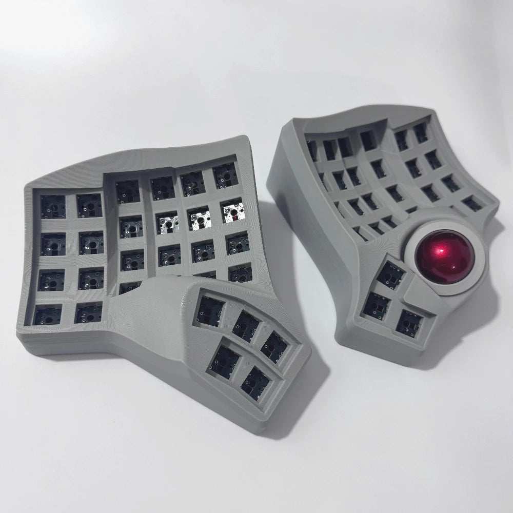 Charybdis Split Keyboard Kit 4x6 Custom Wired/Wireless Hotswap Mechanical Keyboard with Plam Rest/stand/Trackball Game Accessory