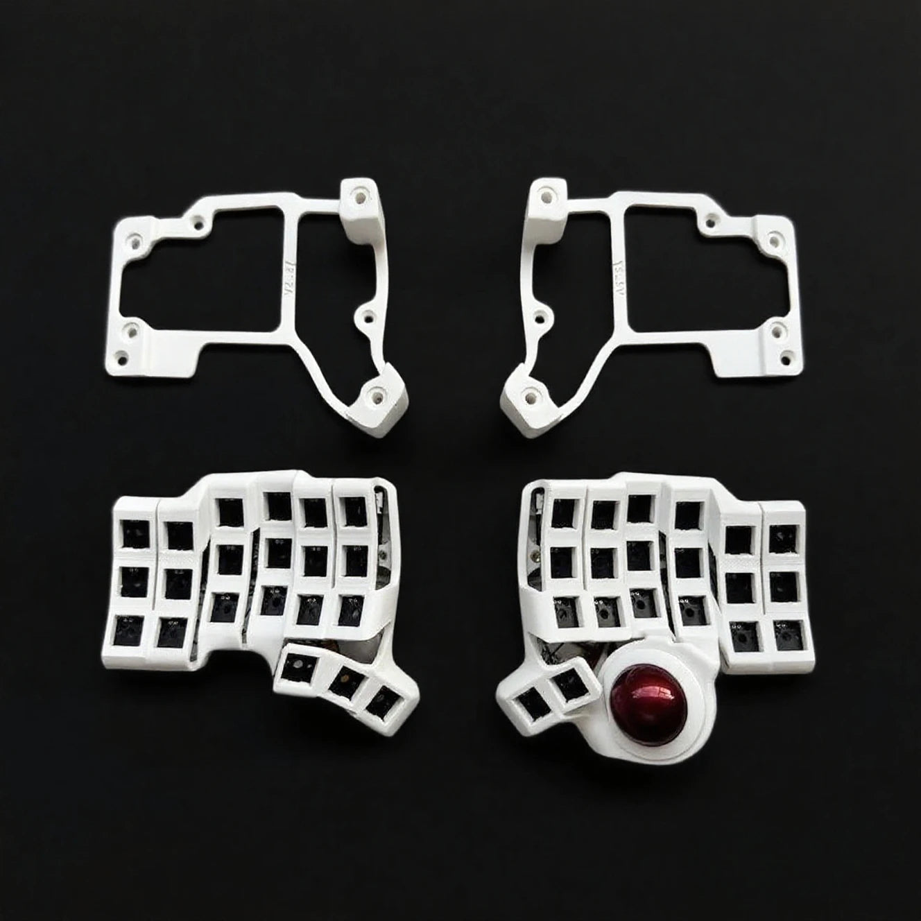 Charybdis Split Keyboard Kit 4x6 Custom Wired/Wireless Hotswap Mechanical Keyboard with Plam Rest/stand/Trackball Game Accessory