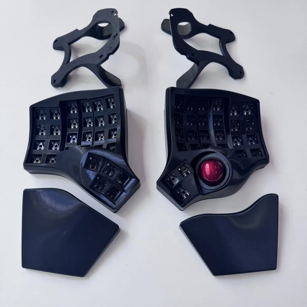 Charybdis Split Keyboard Kit 4x6 Custom Wired/Wireless Hotswap Mechanical Keyboard with Plam Rest/stand/Trackball Game Accessory