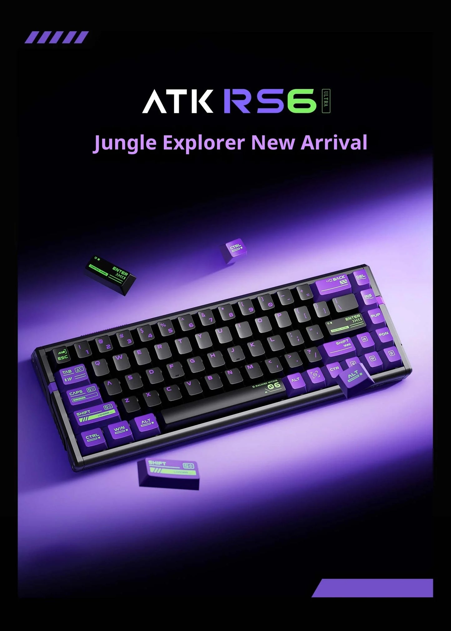 Authentic Atk Rs6 Magnetic Axis Keyboard Professional Esports Gaming Mechanical Aluminum Computer Keyboard High-End Single Mode