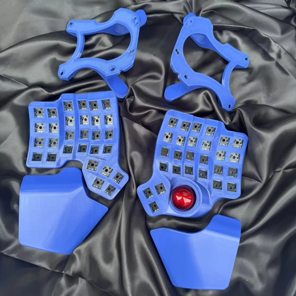 Charybdis Split Keyboard Kit 4x6 Custom Wired/Wireless Hotswap Mechanical Keyboard with Plam Rest/stand/Trackball Game Accessory