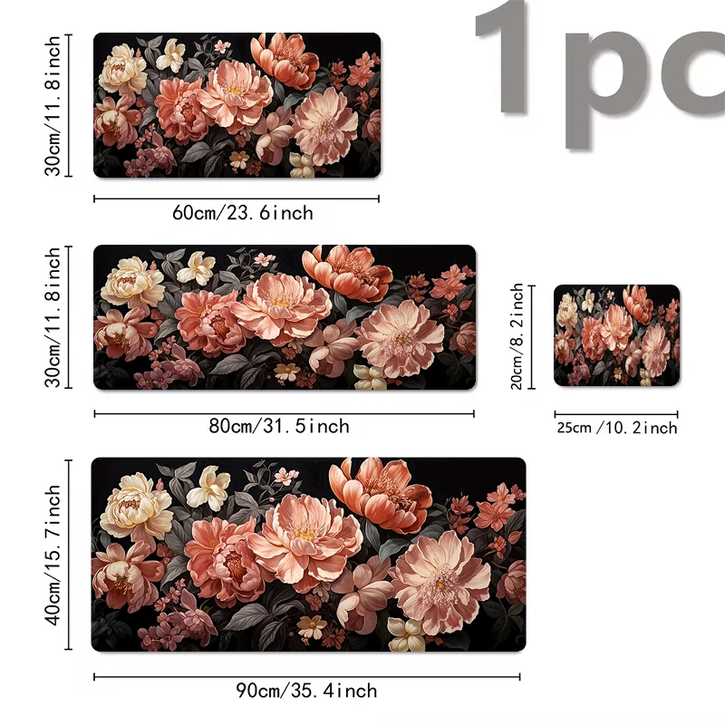 Beautiful Floral Pads Large Gaming Mouse Pad with Non-slip Rubber Base Precise Seam Design Washable and Durable for Office Use