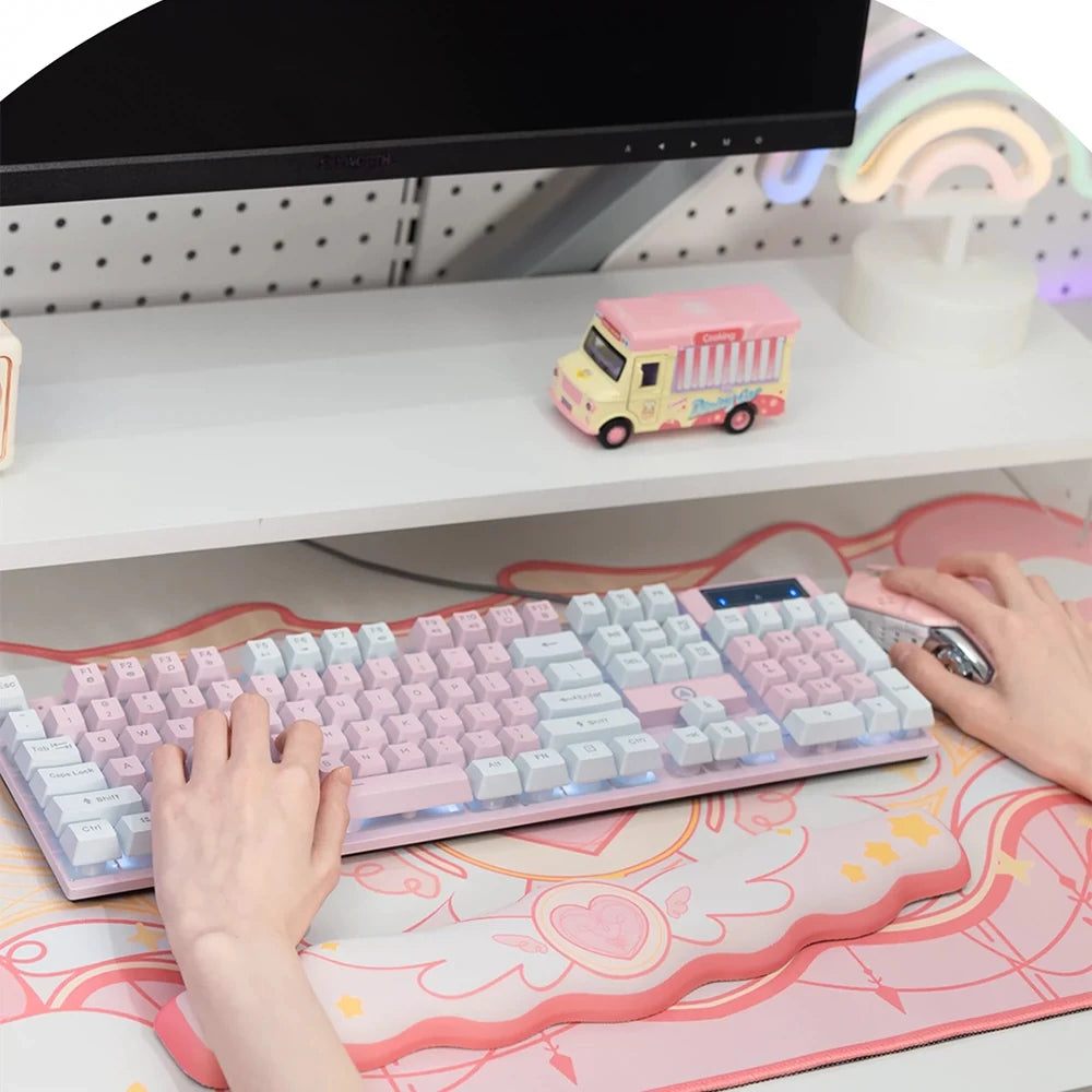 Cartoon Cute Gaming Mouse Pad Oversized Office Study Computer Keyboard Rubber Desk Mat Girls Hand Rest Wrist Pads Table Mat