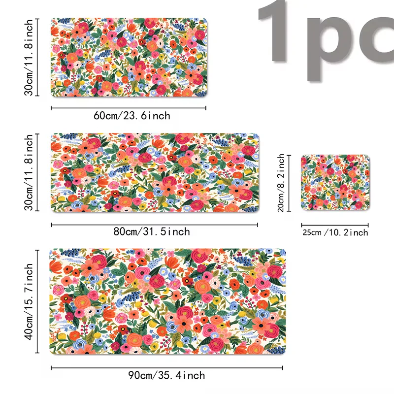 Beautiful Floral Pads Large Gaming Mouse Pad with Non-slip Rubber Base Precise Seam Design Washable and Durable for Office Use