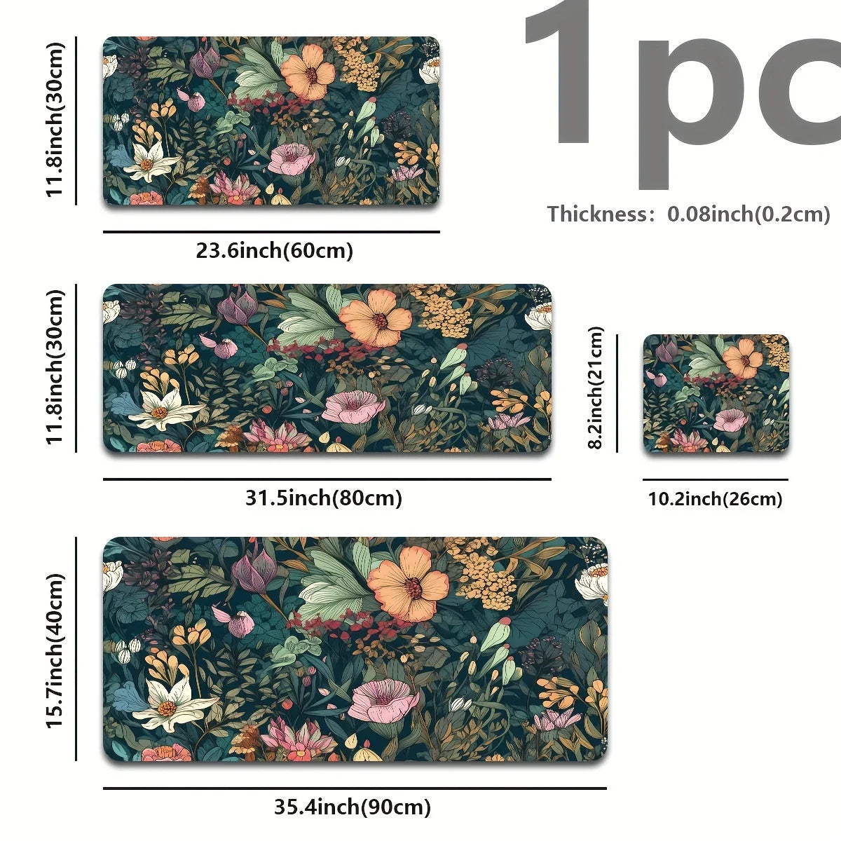Beautiful Floral Pads Large Gaming Mouse Pad with Non-slip Rubber Base Precise Seam Design Washable and Durable for Office Use