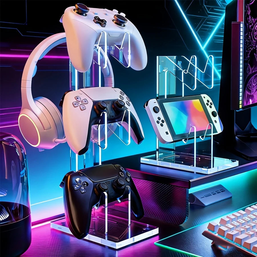3 in 1 Universal Gaming Stand for Xbox/Switch Controller & Headset, Desktop Storage Organizer Holder