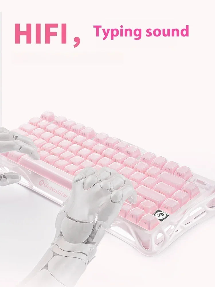 Grava Star Mercury K1 Wireless Gaming Mechanical Keyboard 79Keys Bluetooth 2.4G Wired RGB Hotswap Gamer Non-contact Keyboard