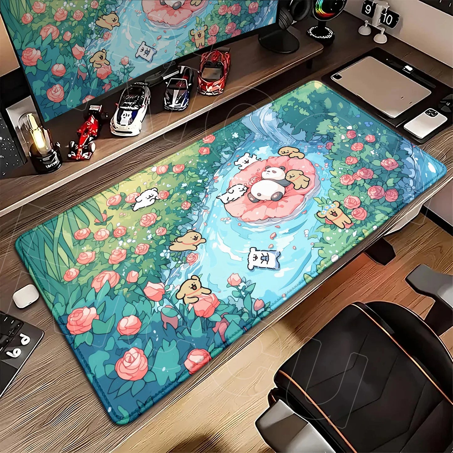 Kawaii Line Puppy Mouse Pad 90x40cm Laptop Decoration Protect Desk Mat XXL Cute Cartoon Maltese Office Non-slip Keyboard Carpets