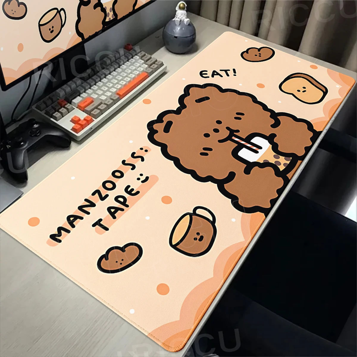 Kawaii Brown Bear Mousepad Desk Decoration Non-Slip Mat Cartoon Office Largr Mouse Pad PC Keyboard Accessories Cute Animal Pads