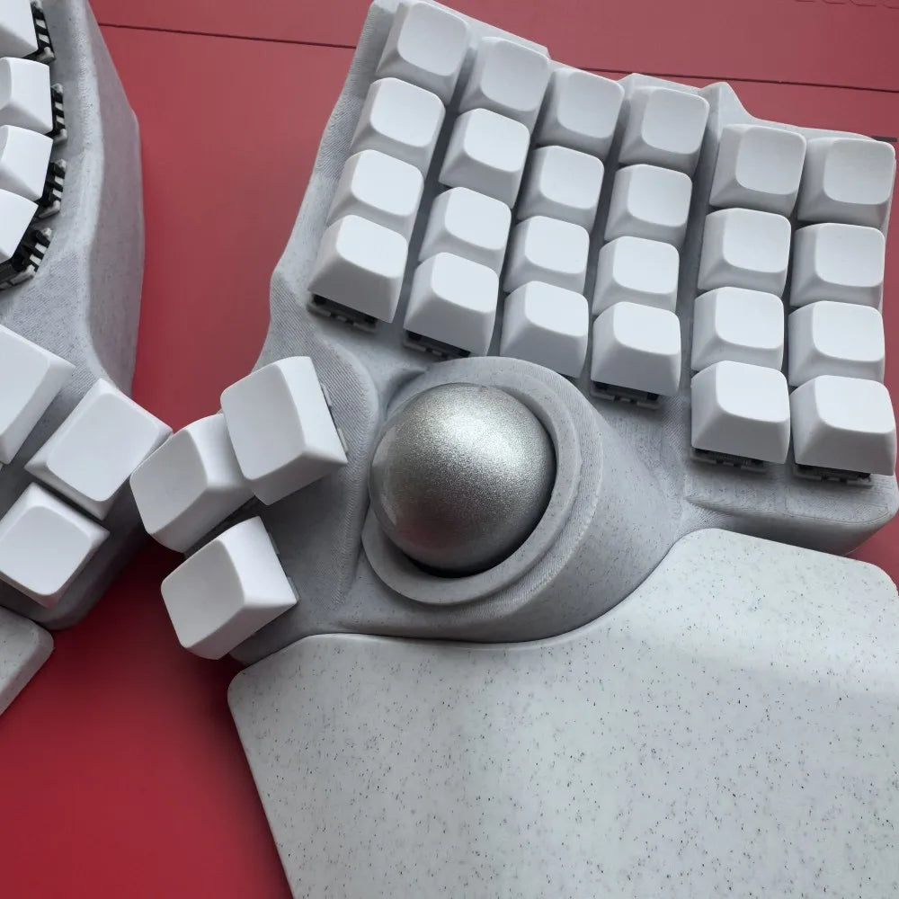 Charybdis Split Keyboard Kit 4x6 Custom Wired/Wireless Hotswap Mechanical Keyboard with Plam Rest/stand/Trackball Game Accessory
