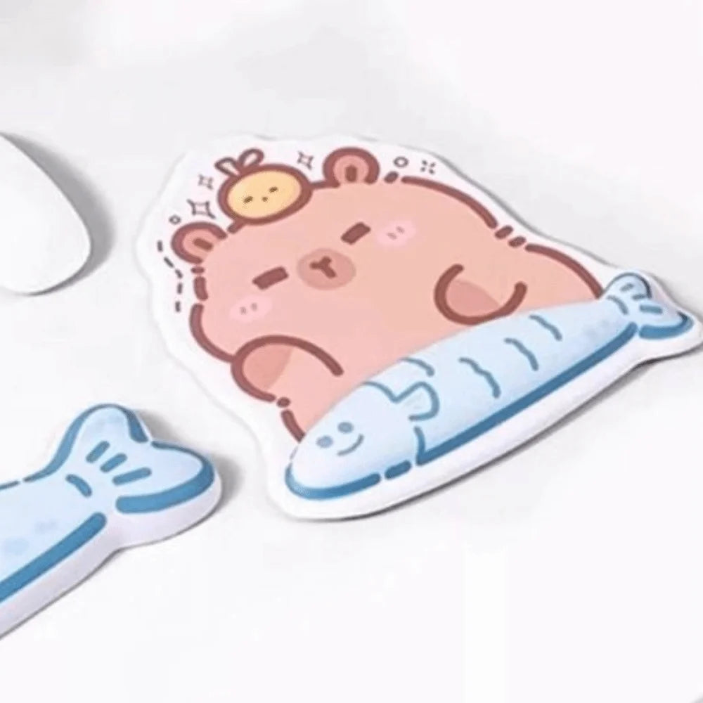 Creative Cartoon Mouse Pad Capybara Printed Comfortable Mouse Wrist Support Pad with Wrist Guard Comfort