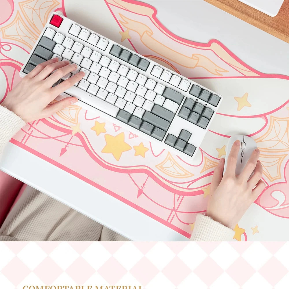 Cartoon Cute Gaming Mouse Pad Oversized Office Study Computer Keyboard Rubber Desk Mat Girls Hand Rest Wrist Pads Table Mat