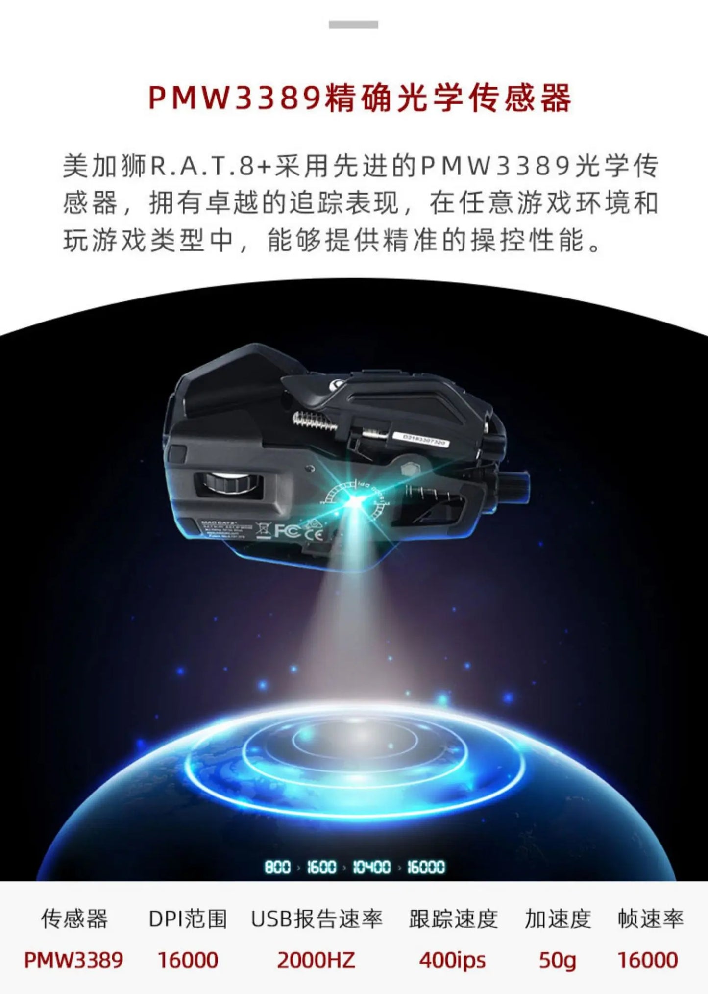 MADCATZ RAT8+ Wired Mechanical Mouse 11 Key Programming Button Mice Esports Gaming Mouse PMW3389 Custom Comfortable Gaming Mouse