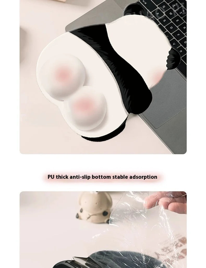 Cute Panda Mouse Pad 2024 New Wrist Pad Girl New Anti Slip Comfortable Desktop Computer Laptop Office Mouse Gaming Accessories