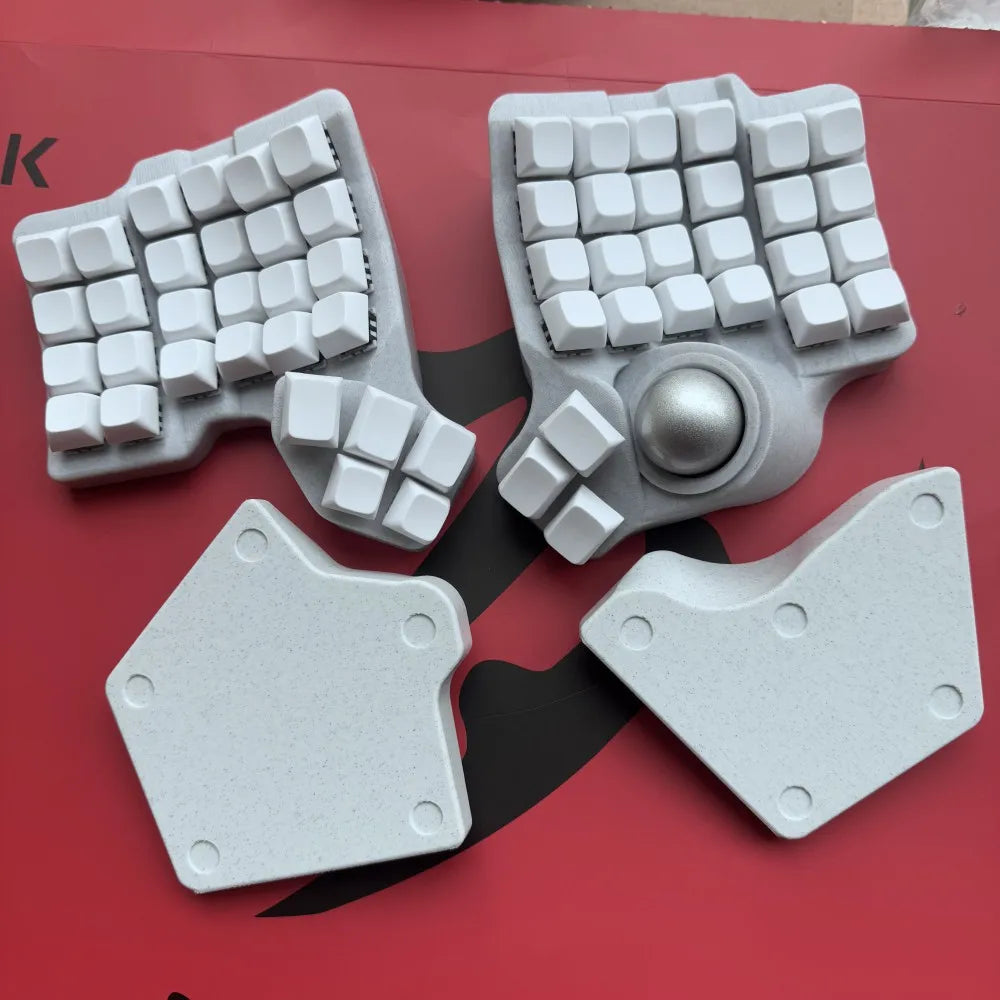 Charybdis Split Keyboard Kit 4x6 Custom Wired/Wireless Hotswap Mechanical Keyboard with Plam Rest/stand/Trackball Game Accessory