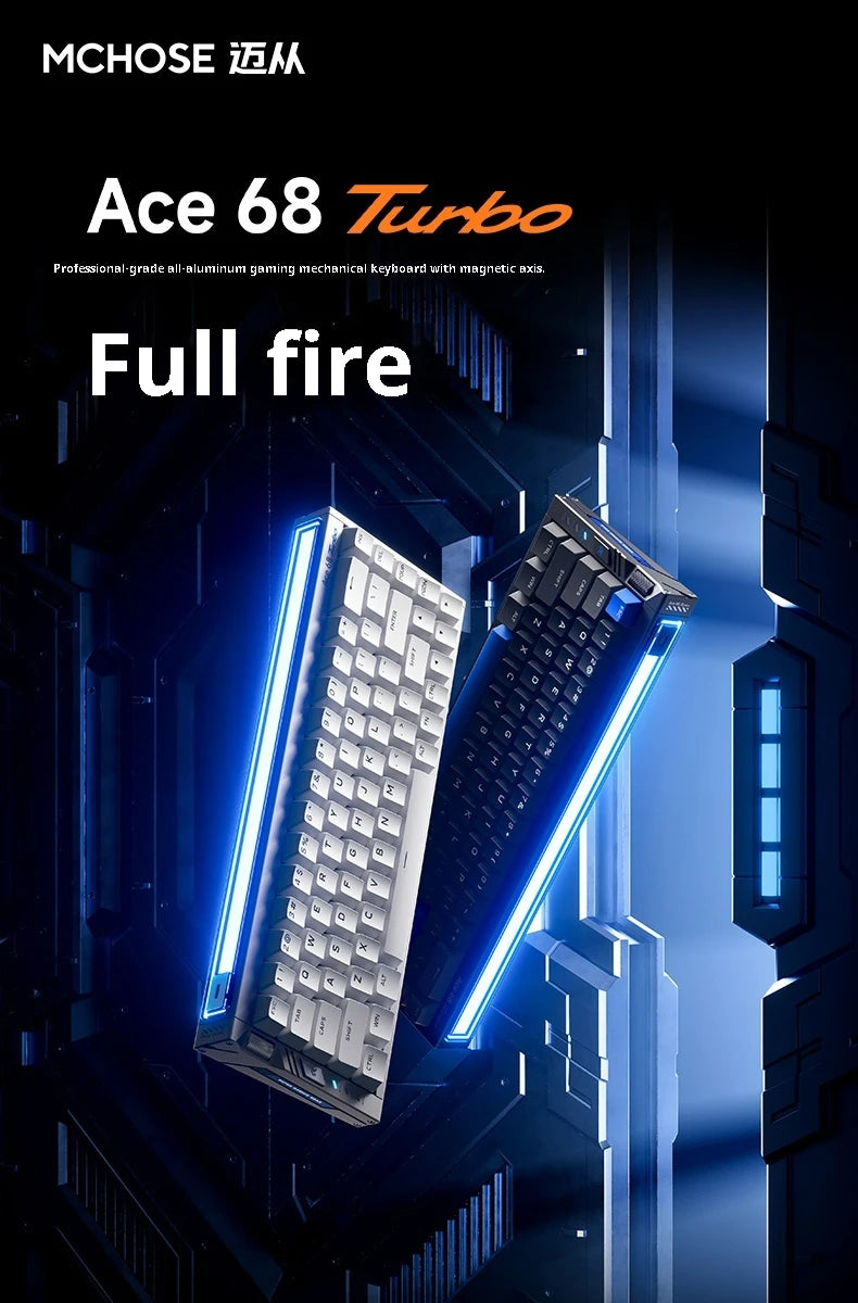 MCHOSE ACE68 Turbo Mechanical Gaming Keyboard Customized 0.001mm Rapid Trigger RGB 16K Polling Rate Low latency high precision