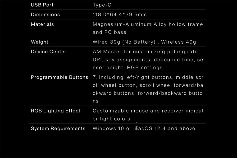Angry Miao Infinity Gaming Wireless Mouse Hot-Swappable PAW3950 Dual 8K Wired Tri-Mode Mirror Shadow