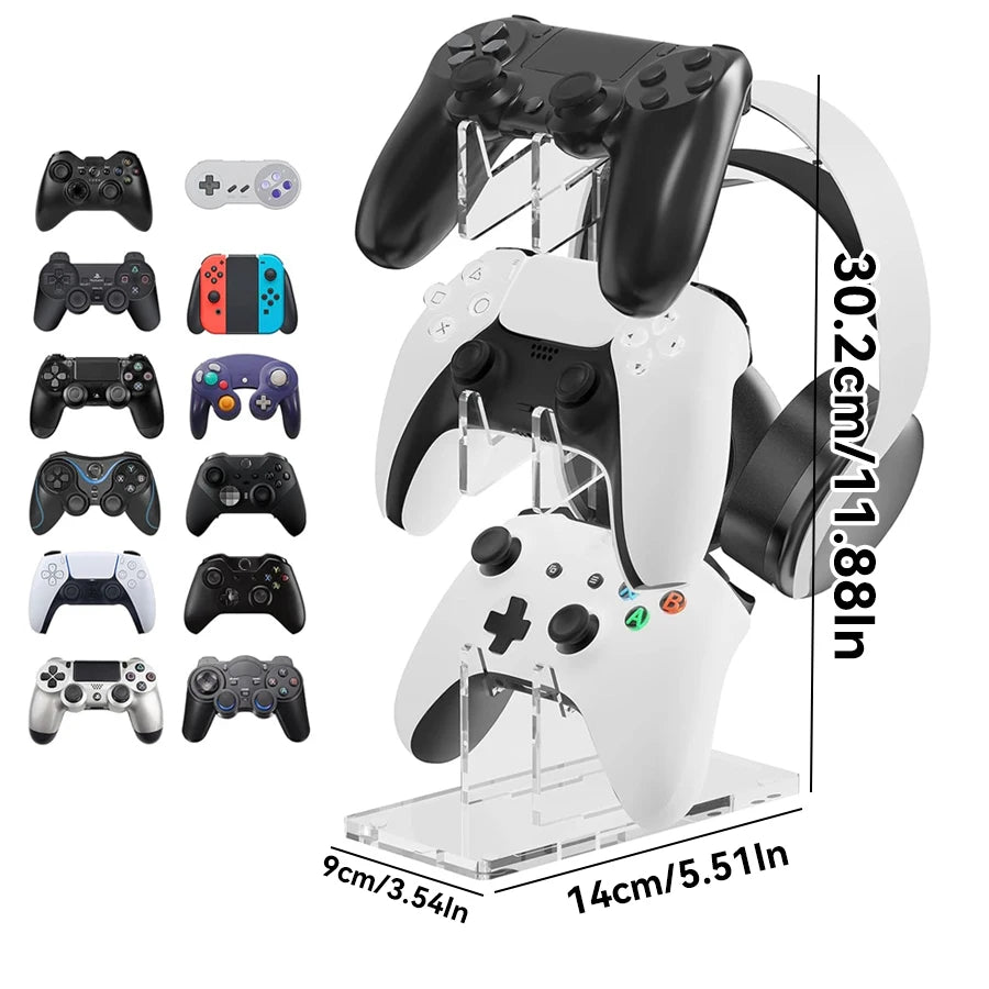 3 in 1 Universal Gaming Stand for Xbox/Switch Controller & Headset, Desktop Storage Organizer Holder