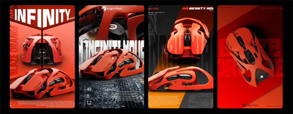 Angry Miao Infinity Gaming Wireless Mouse Hot-Swappable PAW3950 Dual 8K Wired Tri-Mode Mirror Shadow