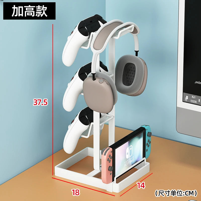 Multi-Tier Game Controller Holder Ideal Gamer Gift Controller Organizer for PlayStation 5 PS4 Xbox Headphone Desk Storage