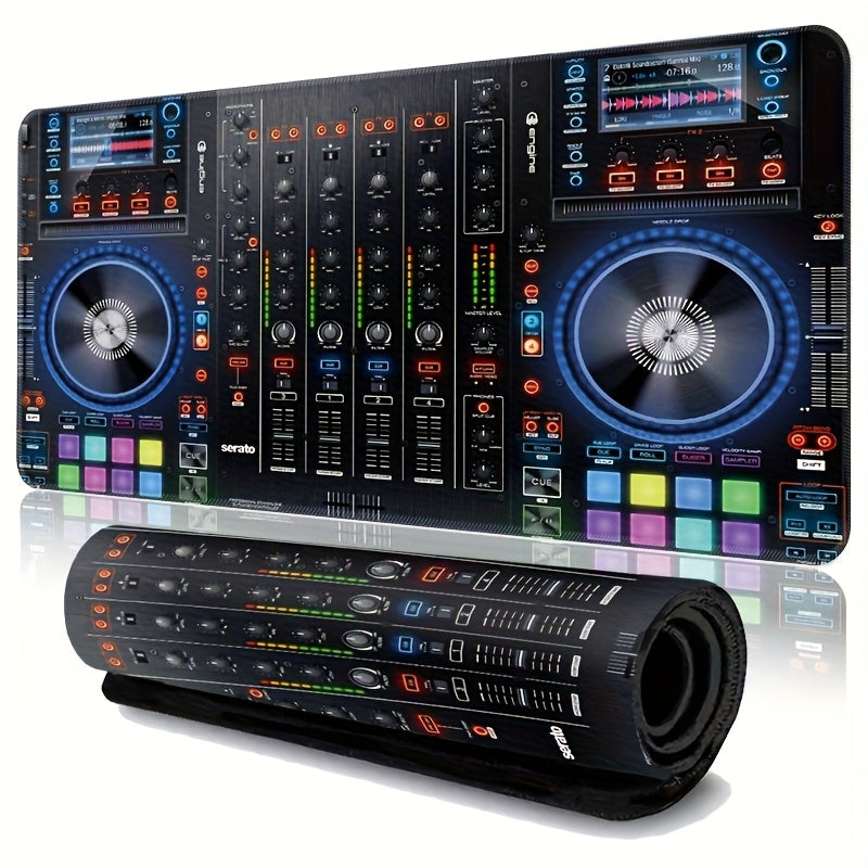 Gaming Mouse Pad And Desk Mat Designed for DJ Studios, Featuring a Non-Slip Rubber Base And Sealed Edges. A Sturdy Keyboard Mat Ideal for Music Production, Perfect As a Gift for Musicians And Gamers