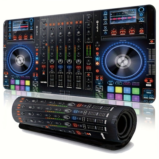 Gaming Mouse Pad And Desk Mat Designed for DJ Studios, Featuring a Non-Slip Rubber Base And Sealed Edges. A Sturdy Keyboard Mat Ideal for Music Production, Perfect As a Gift for Musicians And Gamers