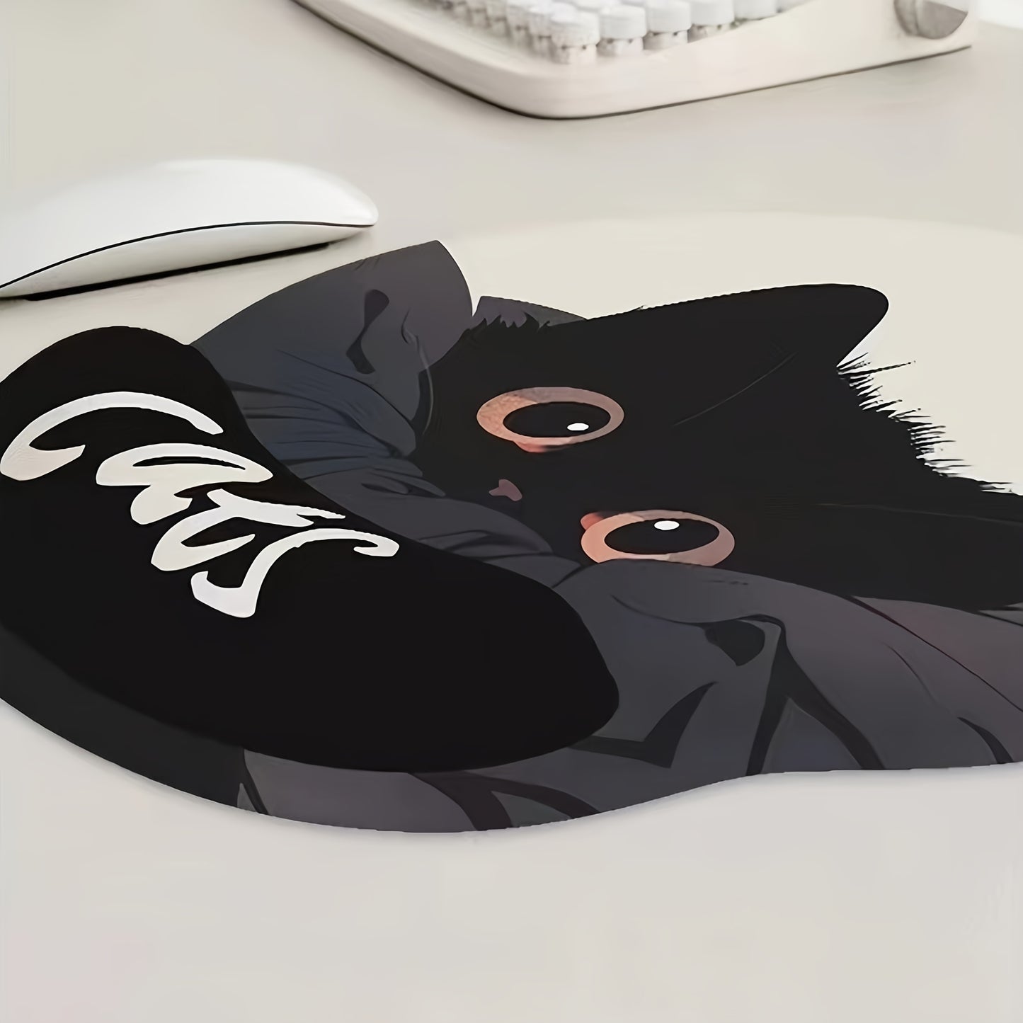 Cute Black Cat Wrist Support Mouse Pad - Non-Slip, Washable Silicone Desk Mat for Office & Home Decor, Ideal Gift for Women Mouse Pads for Desk