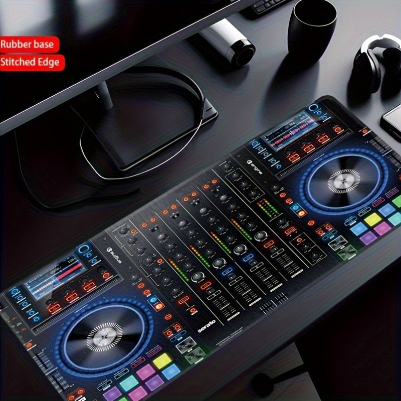 Gaming Mouse Pad And Desk Mat Designed for DJ Studios, Featuring a Non-Slip Rubber Base And Sealed Edges. A Sturdy Keyboard Mat Ideal for Music Production, Perfect As a Gift for Musicians And Gamers