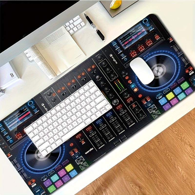 Gaming Mouse Pad And Desk Mat Designed for DJ Studios, Featuring a Non-Slip Rubber Base And Sealed Edges. A Sturdy Keyboard Mat Ideal for Music Production, Perfect As a Gift for Musicians And Gamers