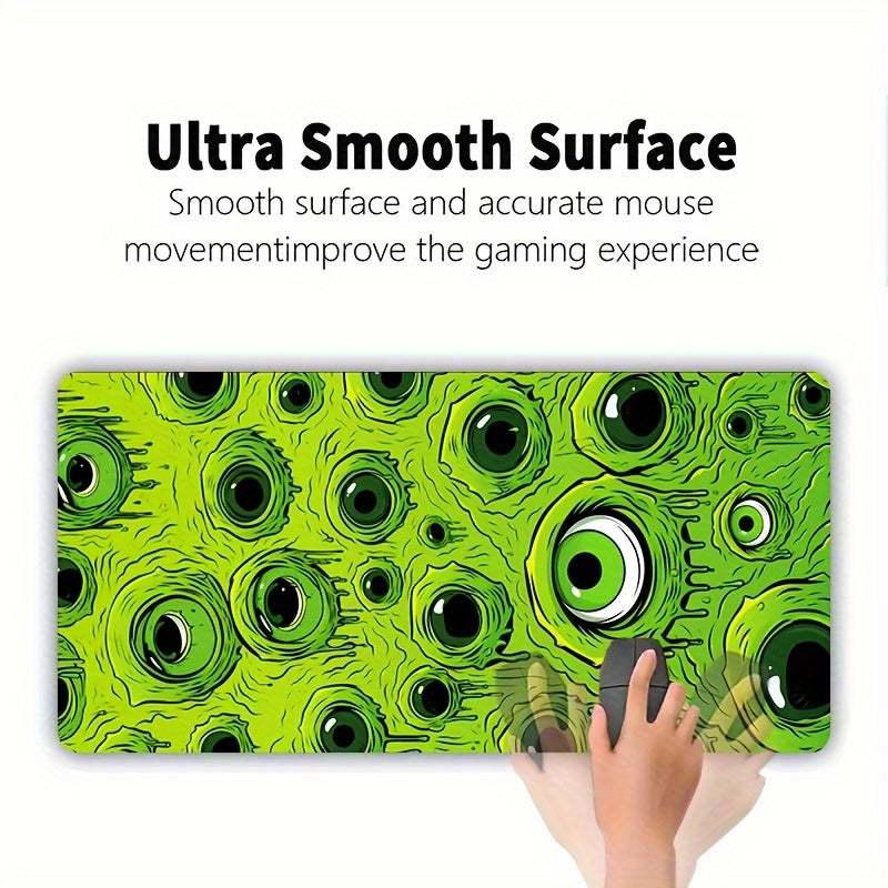 Green Eyes Pattern Waterproof Mouse Pad, Desktop Pad, Large Game Mouse Pad, E-Sports Office Keyboard Pad, Non-slip Mouse Pad