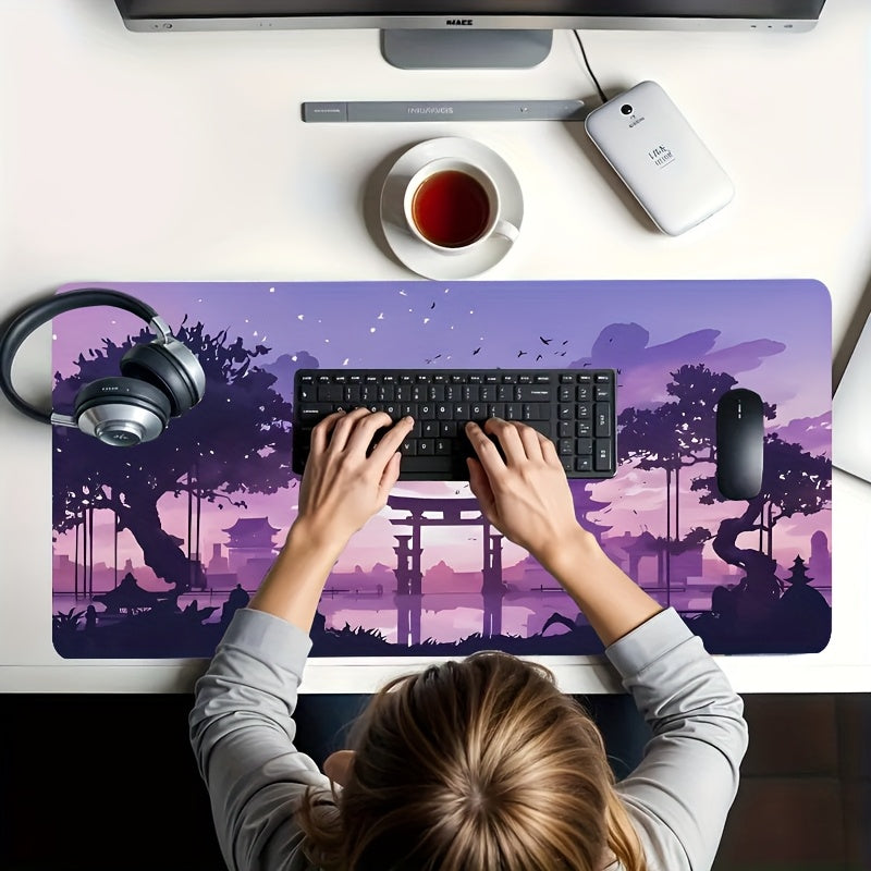 Oversized Gaming Mouse Pad - Non-slip Rubber Base, Large Extended Pad for Office And Study, Made Of Natural Rubber Material, 15.7*31.5 Inches - Perfect for Gamers And Professionals, Ergonomic Design.