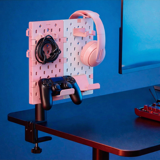 Gaming Pegboard Organizer for Controllers and Headset