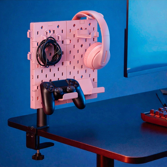 Gaming Pegboard Organizer for Controllers and Headset